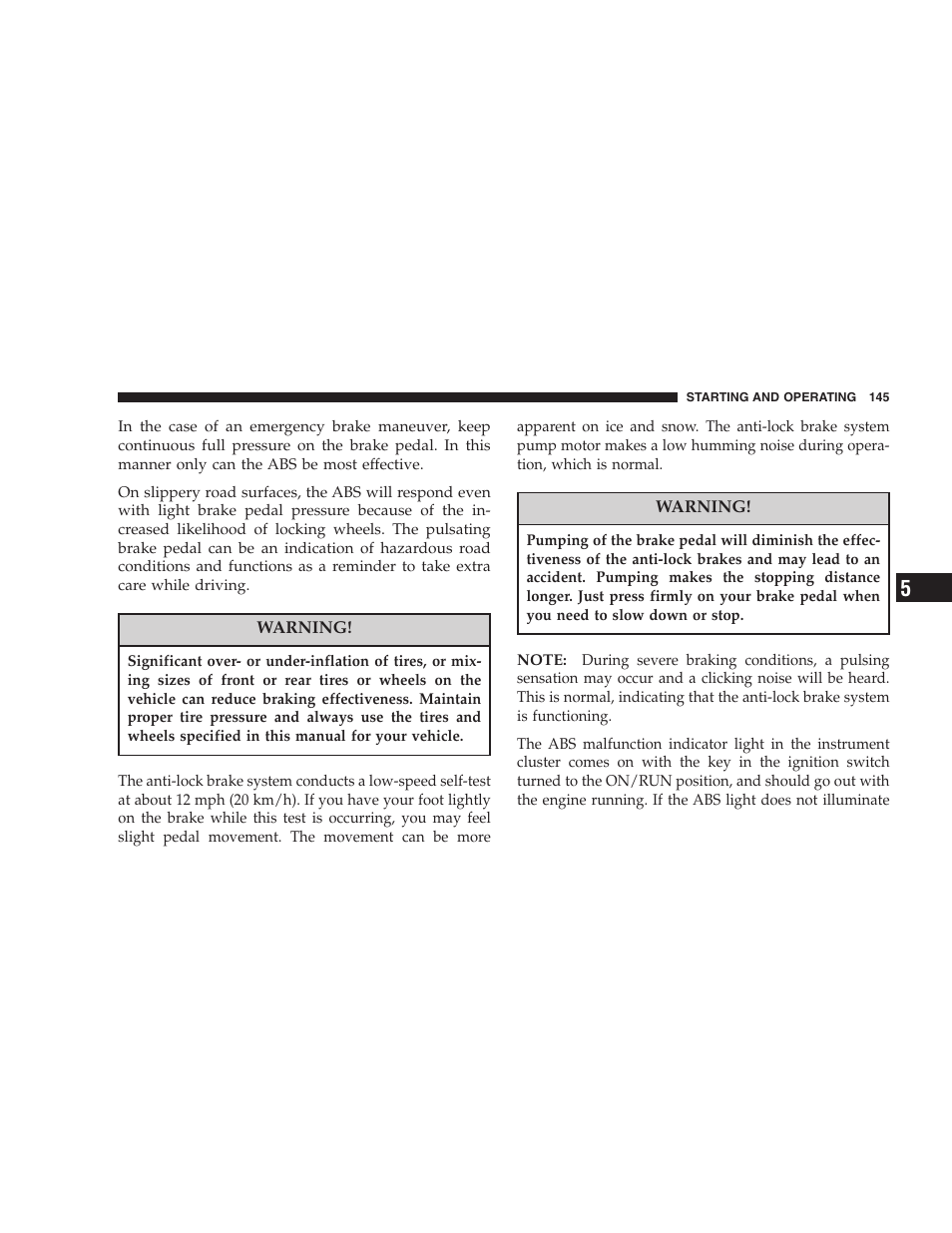 Chrysler Crossfire SRT6 User Manual | Page 145 / 280