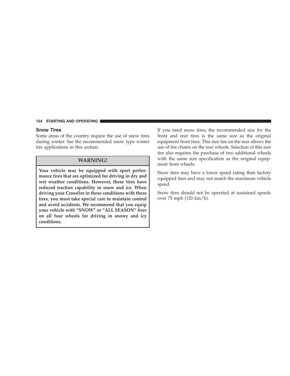 Chrysler Crossfire SRT6 User Manual | Page 154 / 280