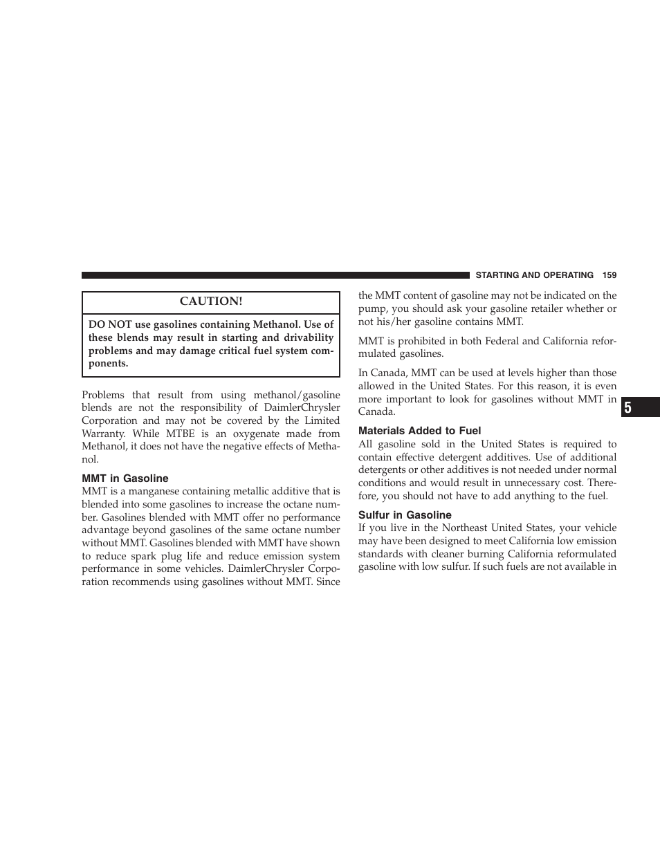 Chrysler Crossfire SRT6 User Manual | Page 159 / 280
