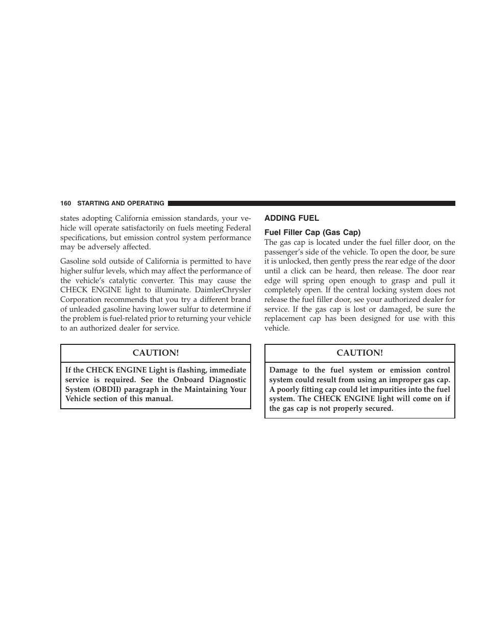Chrysler Crossfire SRT6 User Manual | Page 160 / 280
