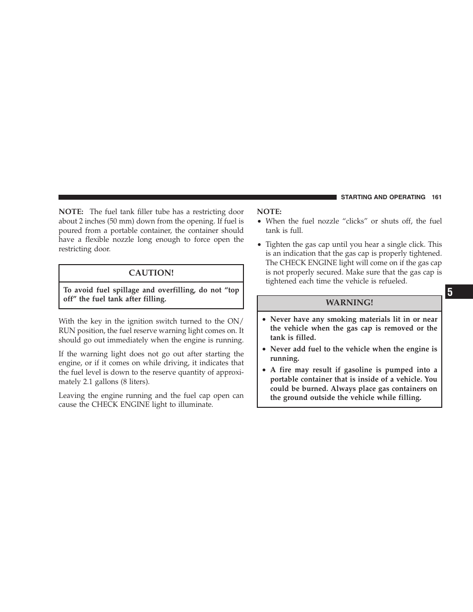 Chrysler Crossfire SRT6 User Manual | Page 161 / 280