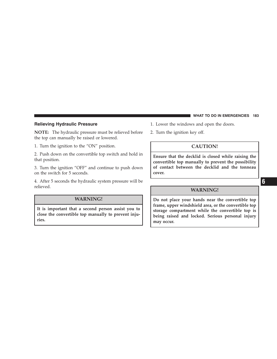 Chrysler Crossfire SRT6 User Manual | Page 183 / 280