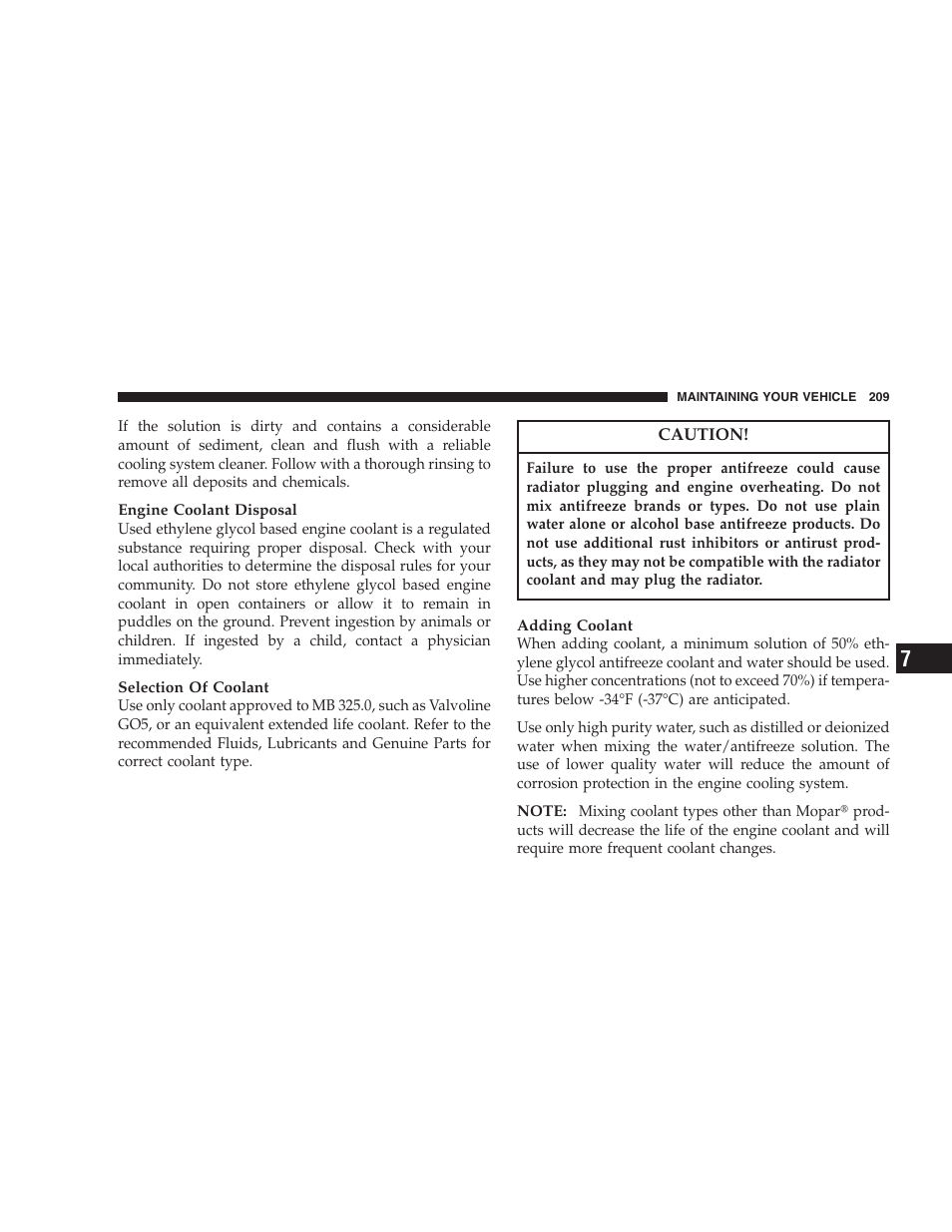 Chrysler Crossfire SRT6 User Manual | Page 209 / 280