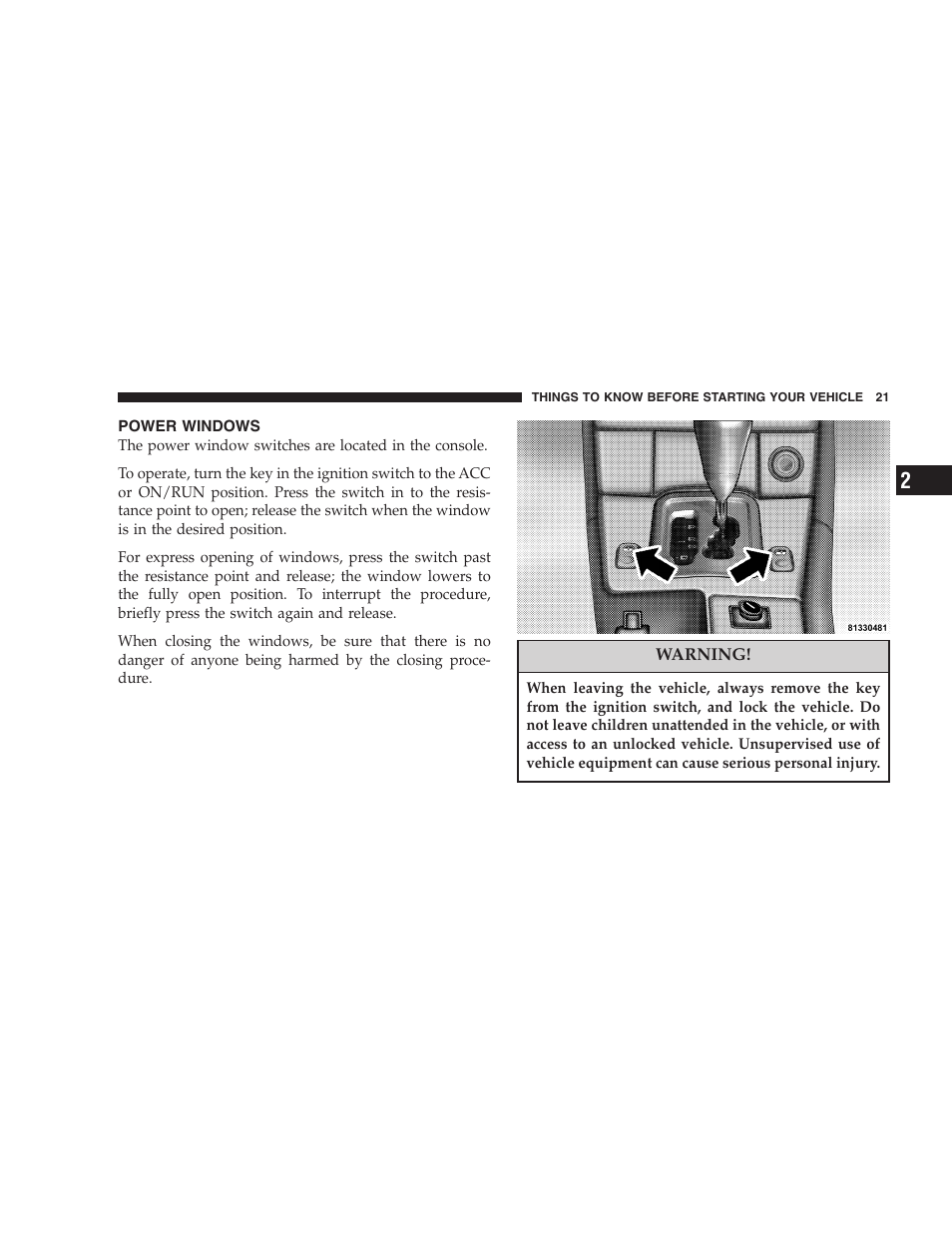 Chrysler Crossfire SRT6 User Manual | Page 21 / 280