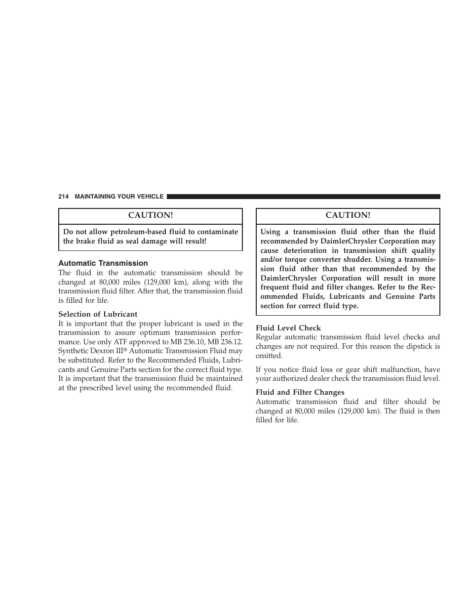 Chrysler Crossfire SRT6 User Manual | Page 214 / 280