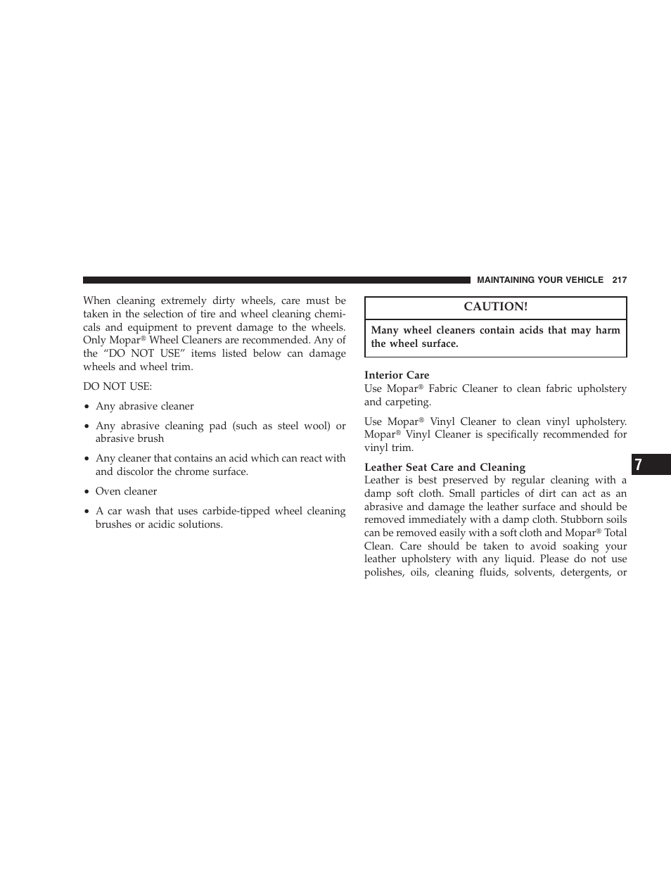 Chrysler Crossfire SRT6 User Manual | Page 217 / 280