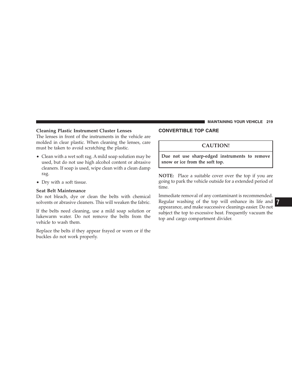 Chrysler Crossfire SRT6 User Manual | Page 219 / 280