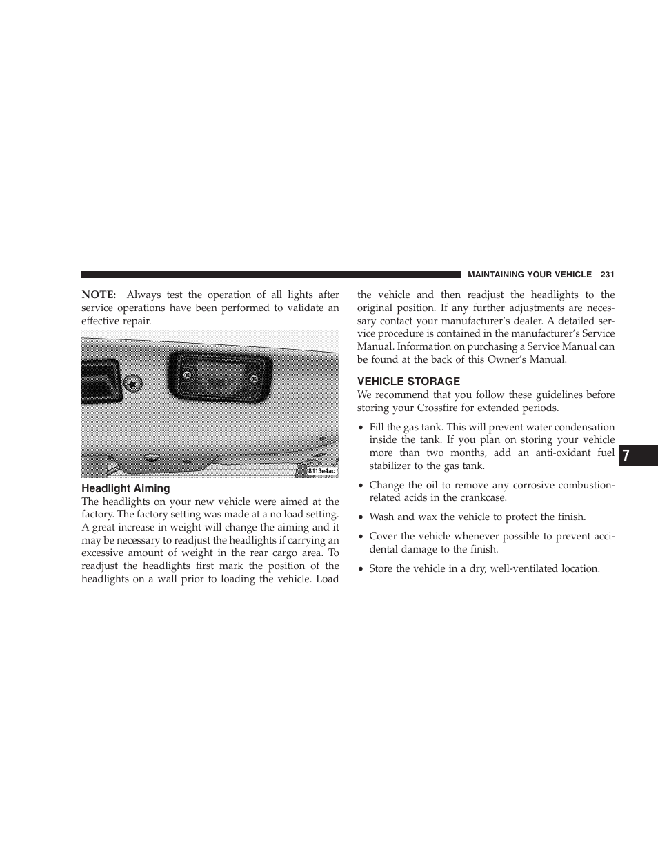 Chrysler Crossfire SRT6 User Manual | Page 231 / 280