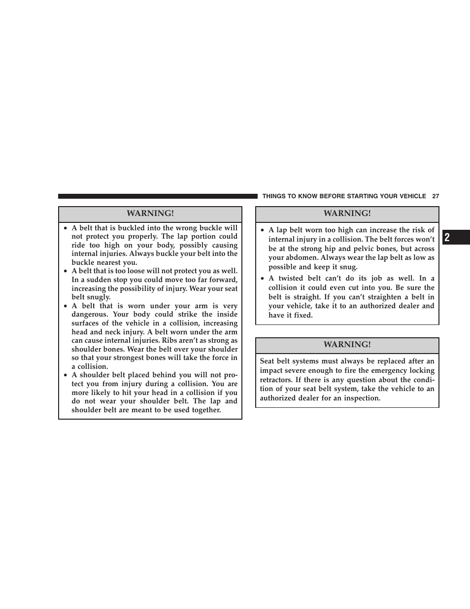 Chrysler Crossfire SRT6 User Manual | Page 27 / 280