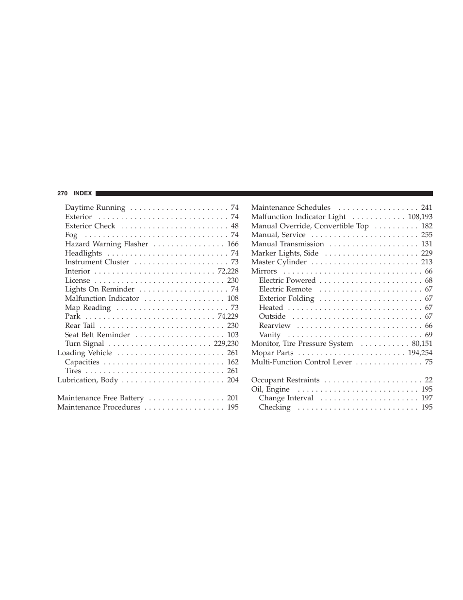 Chrysler Crossfire SRT6 User Manual | Page 270 / 280