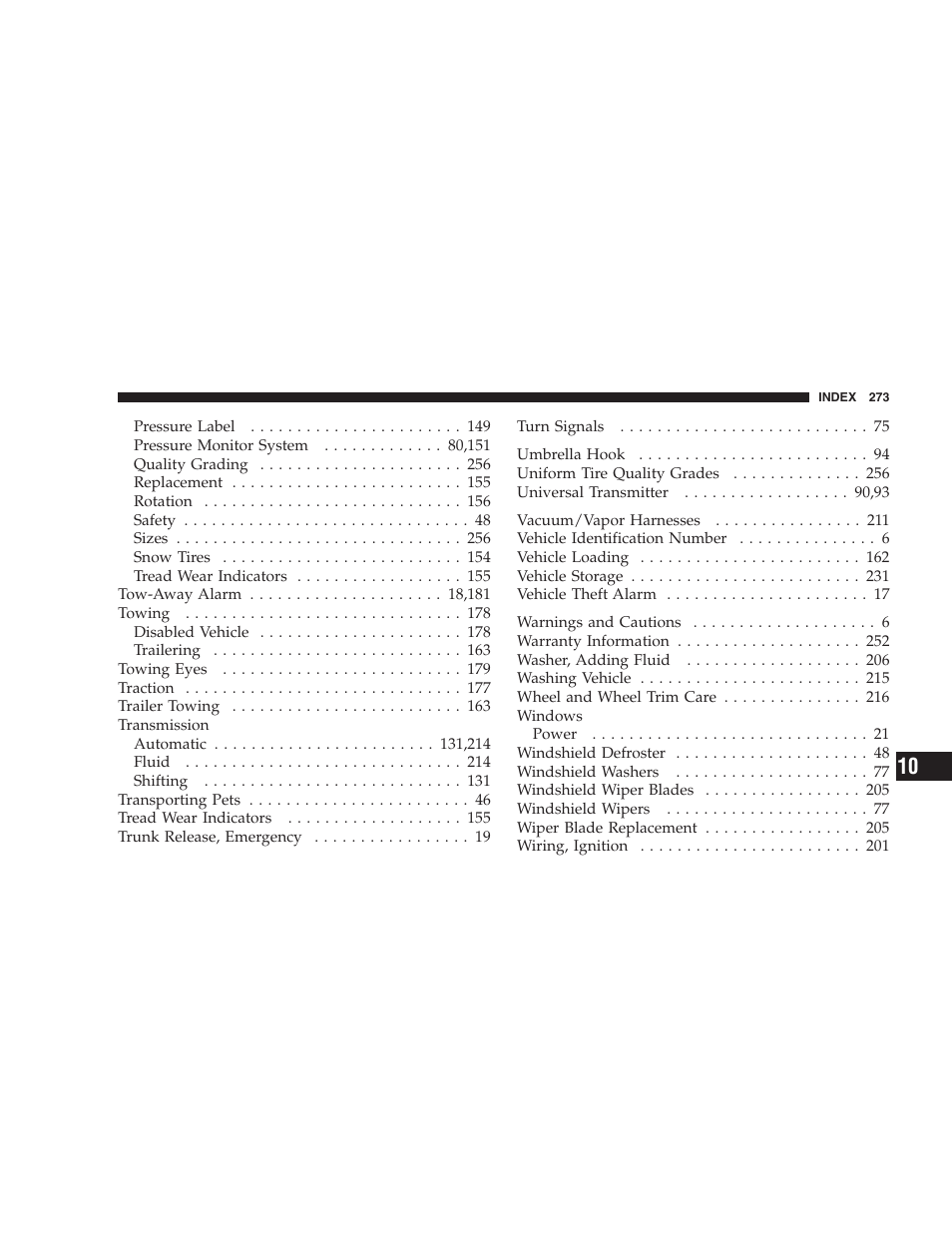 Chrysler Crossfire SRT6 User Manual | Page 273 / 280