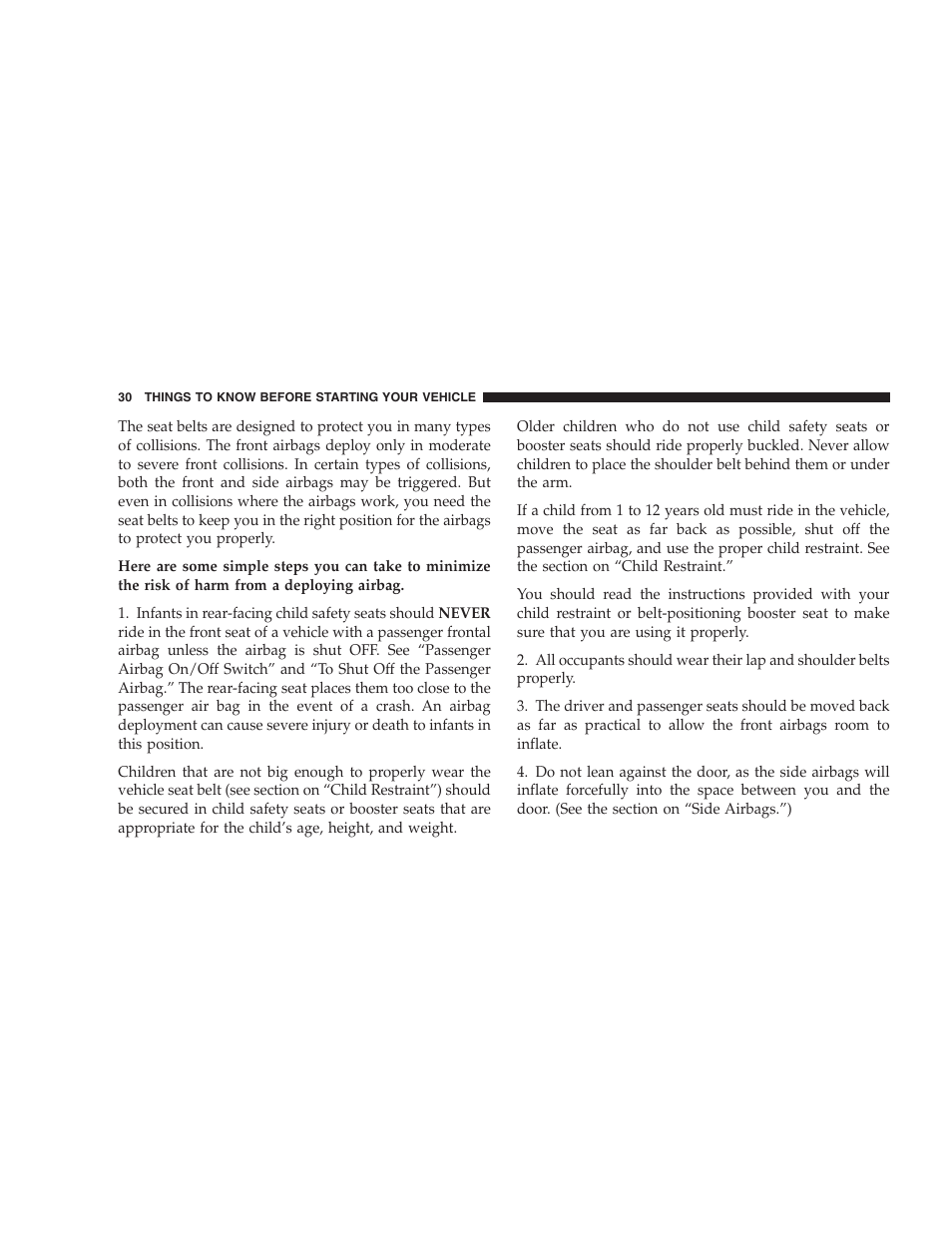Chrysler Crossfire SRT6 User Manual | Page 30 / 280