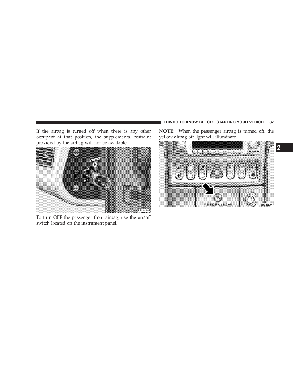 Chrysler Crossfire SRT6 User Manual | Page 37 / 280