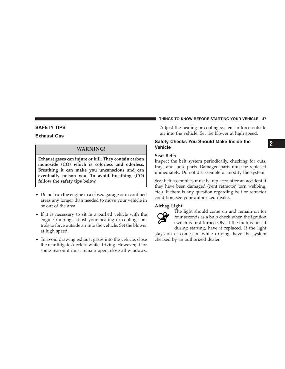Chrysler Crossfire SRT6 User Manual | Page 47 / 280
