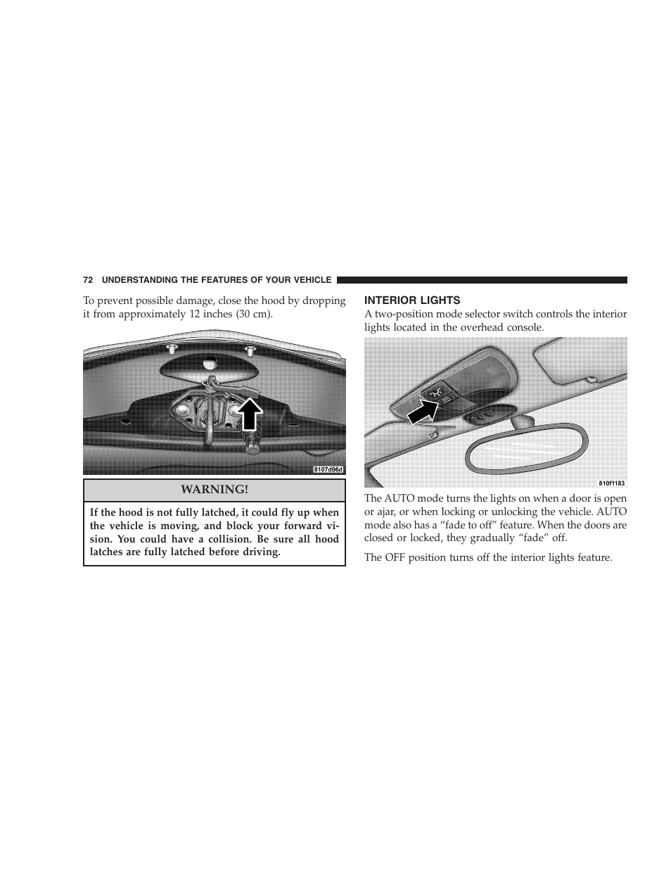 Chrysler Crossfire SRT6 User Manual | Page 72 / 280