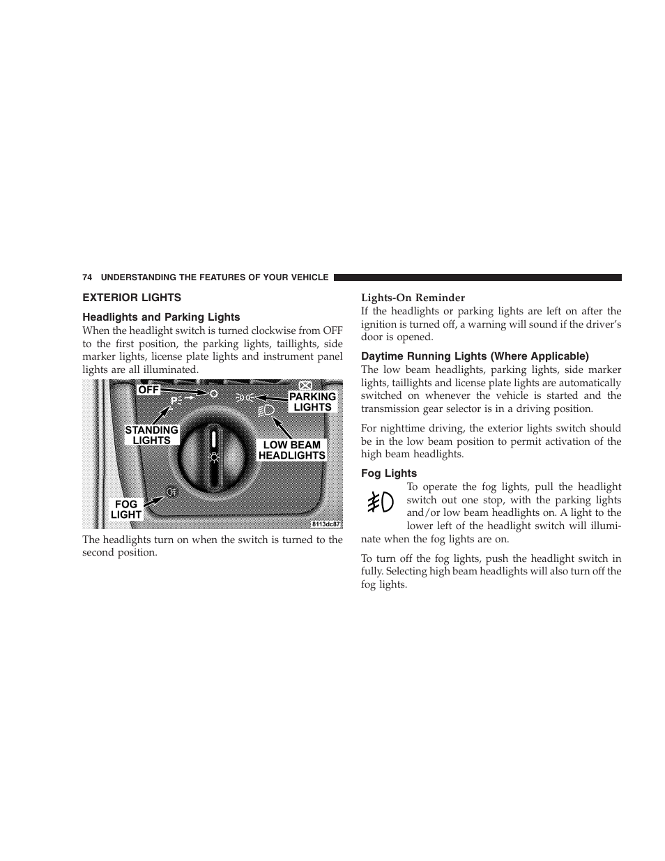 Chrysler Crossfire SRT6 User Manual | Page 74 / 280