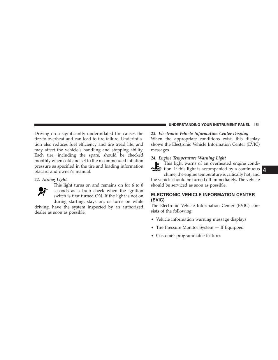 Electronic vehicle information center (evic) | Chrysler 2005 Pacifica Touring User Manual | Page 151 / 376