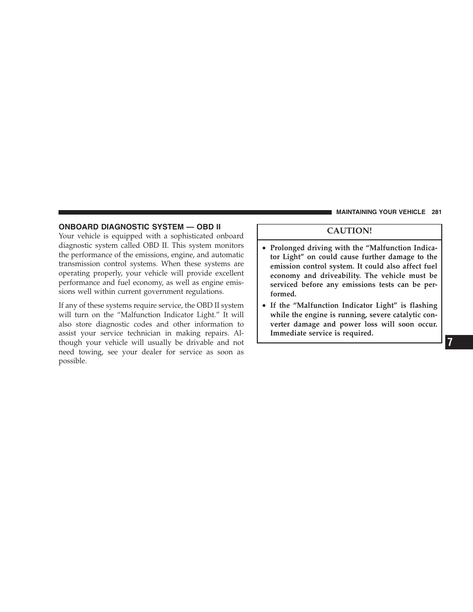 Onboard diagnostic system — obd ii | Chrysler 2005 Pacifica Touring User Manual | Page 281 / 376