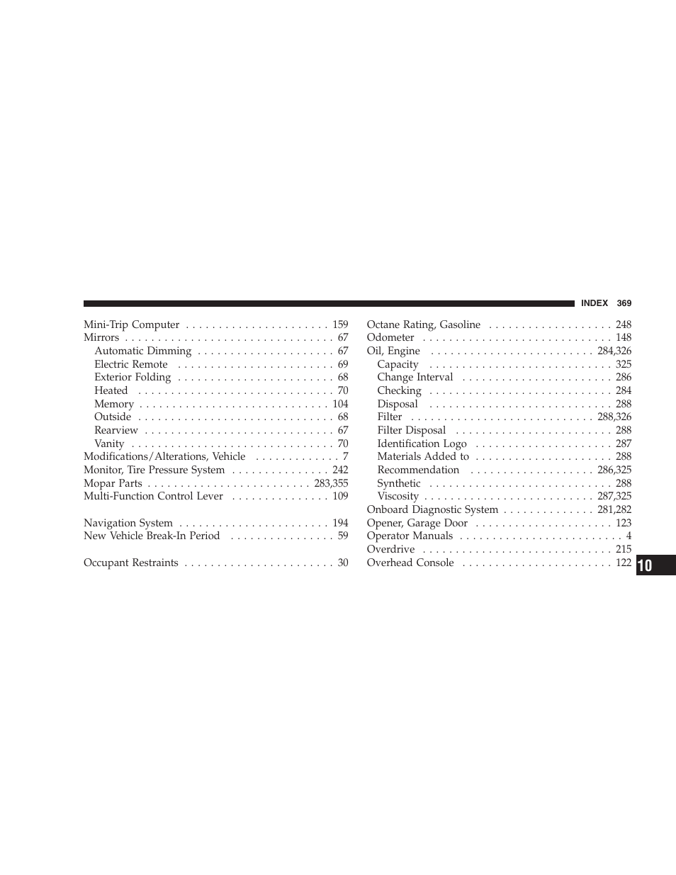 Chrysler 2005 Pacifica Touring User Manual | Page 369 / 376