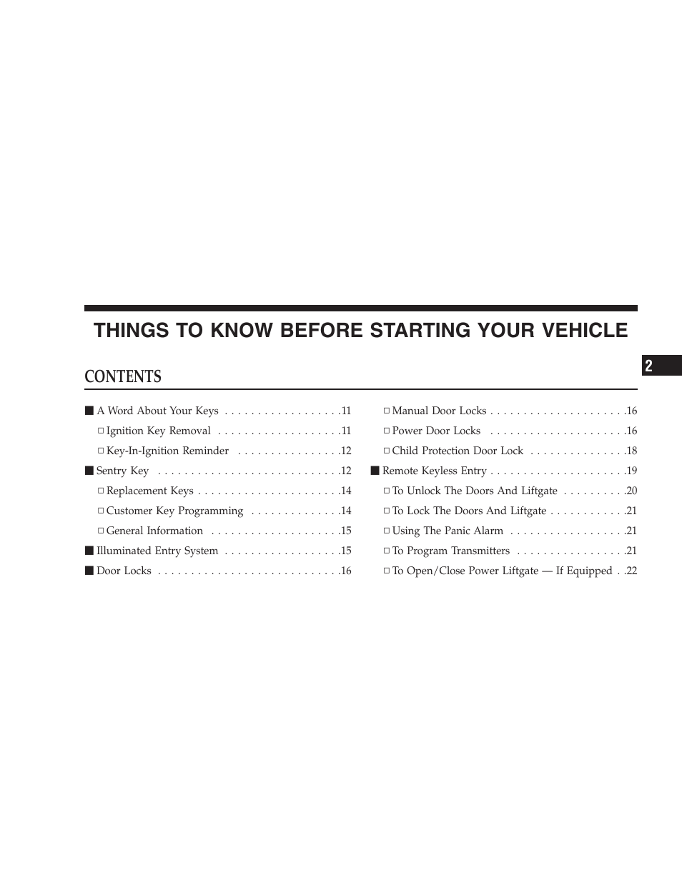 Chrysler 2005 Pacifica Touring User Manual | Page 9 / 376