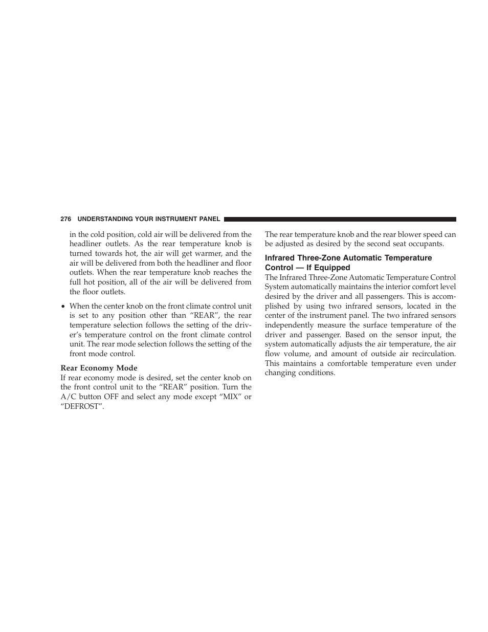 Infrared three-zone automatic temperature, Control — if equipped | Chrysler 2005 Town and Country User Manual | Page 276 / 472