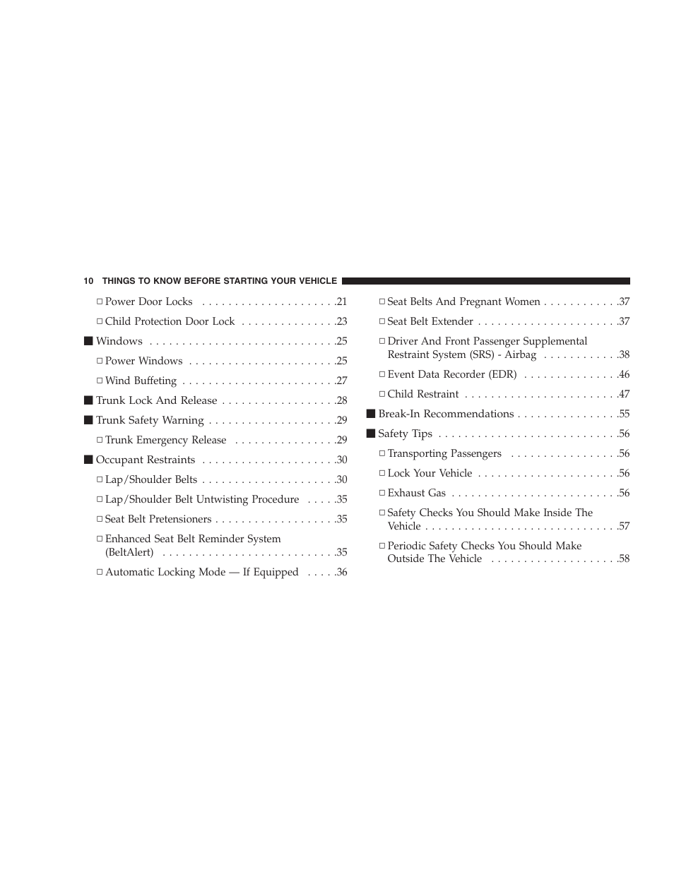Chrysler 2007 300 SRT8 User Manual | Page 10 / 360