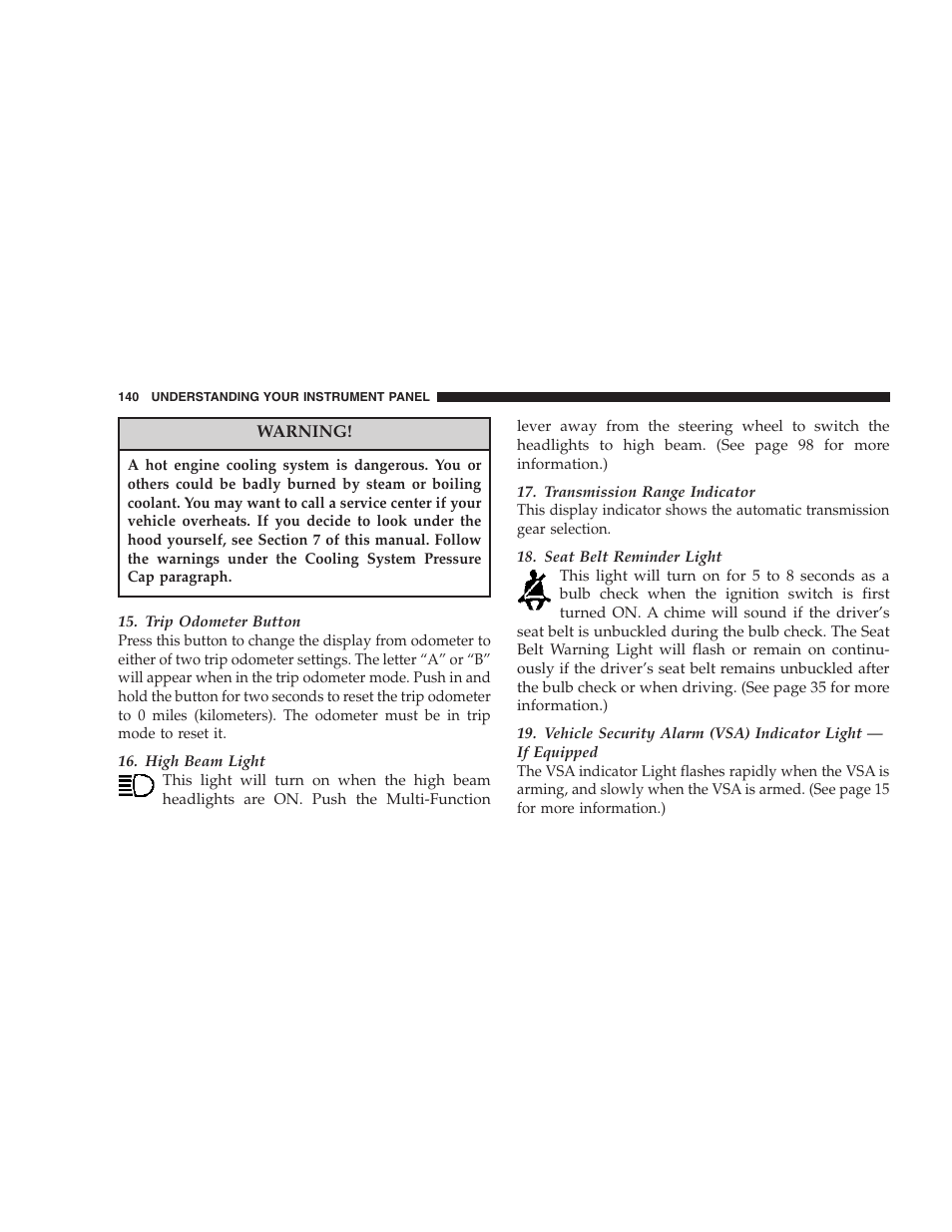 Chrysler 2007 300 SRT8 User Manual | Page 140 / 360