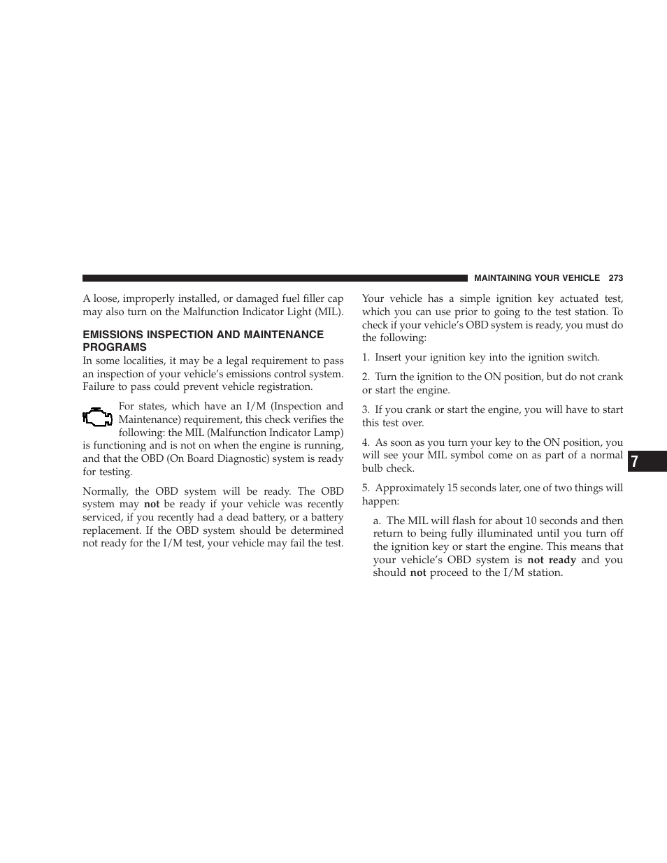 Emissions inspection and maintenance, Programs | Chrysler 2007 300 SRT8 User Manual | Page 273 / 360