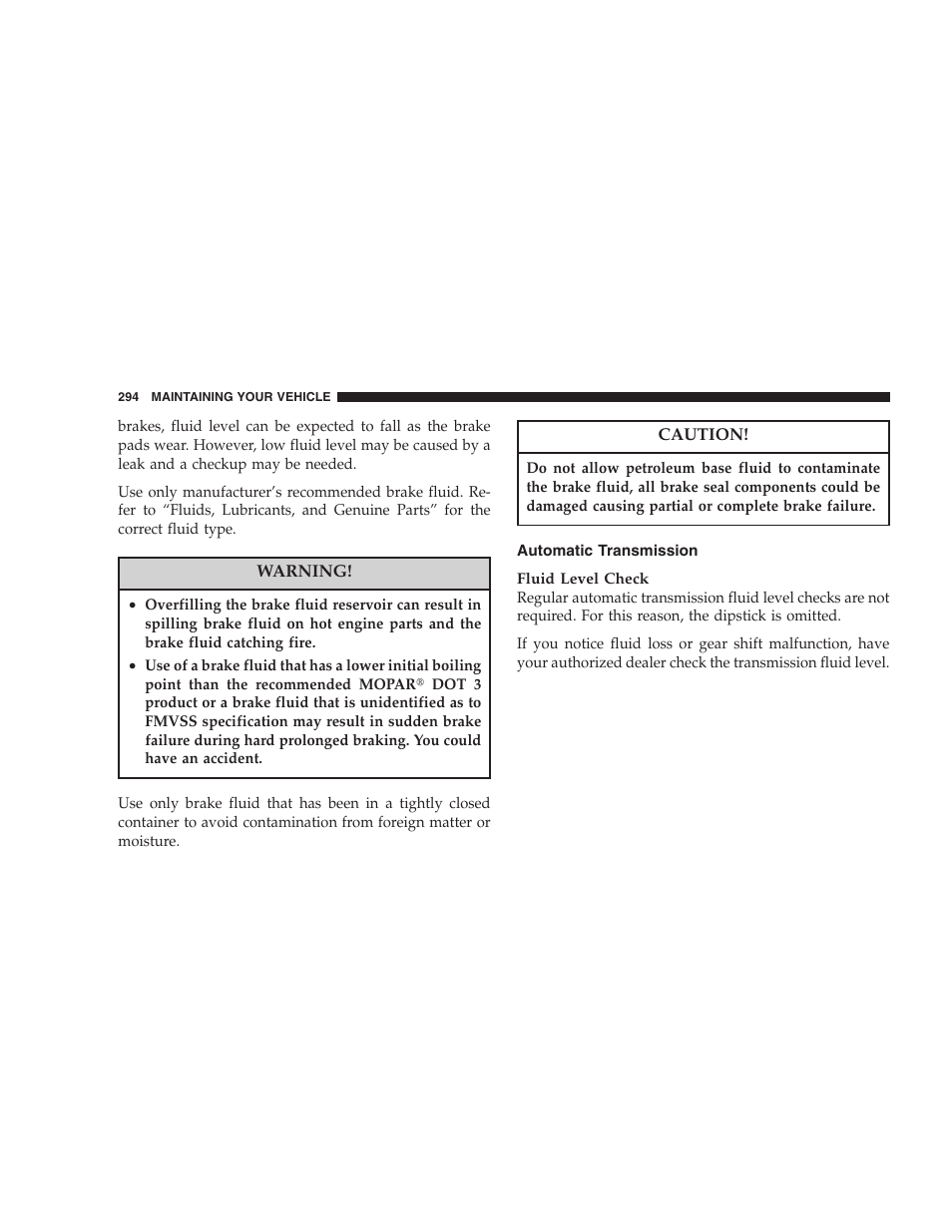 Automatic transmission | Chrysler 2007 300 SRT8 User Manual | Page 294 / 360