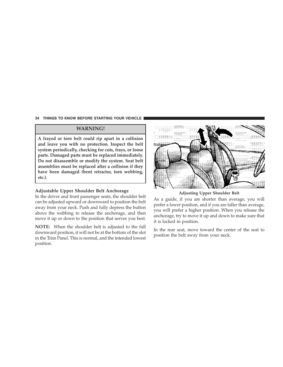 Chrysler 2007 300 SRT8 User Manual | Page 34 / 360