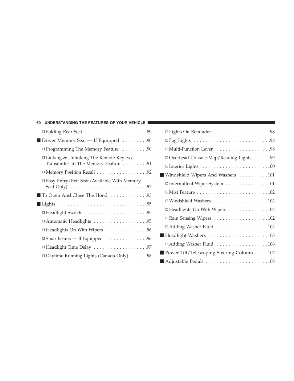 Chrysler 2007 300 SRT8 User Manual | Page 60 / 360