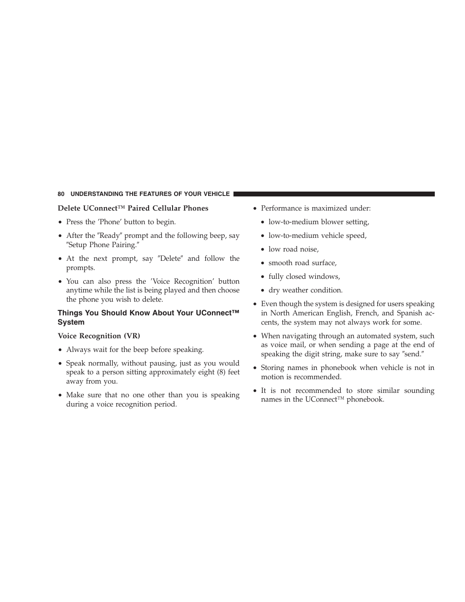 Things you should know about your, Uconnect™ system | Chrysler 2007 300 SRT8 User Manual | Page 80 / 360