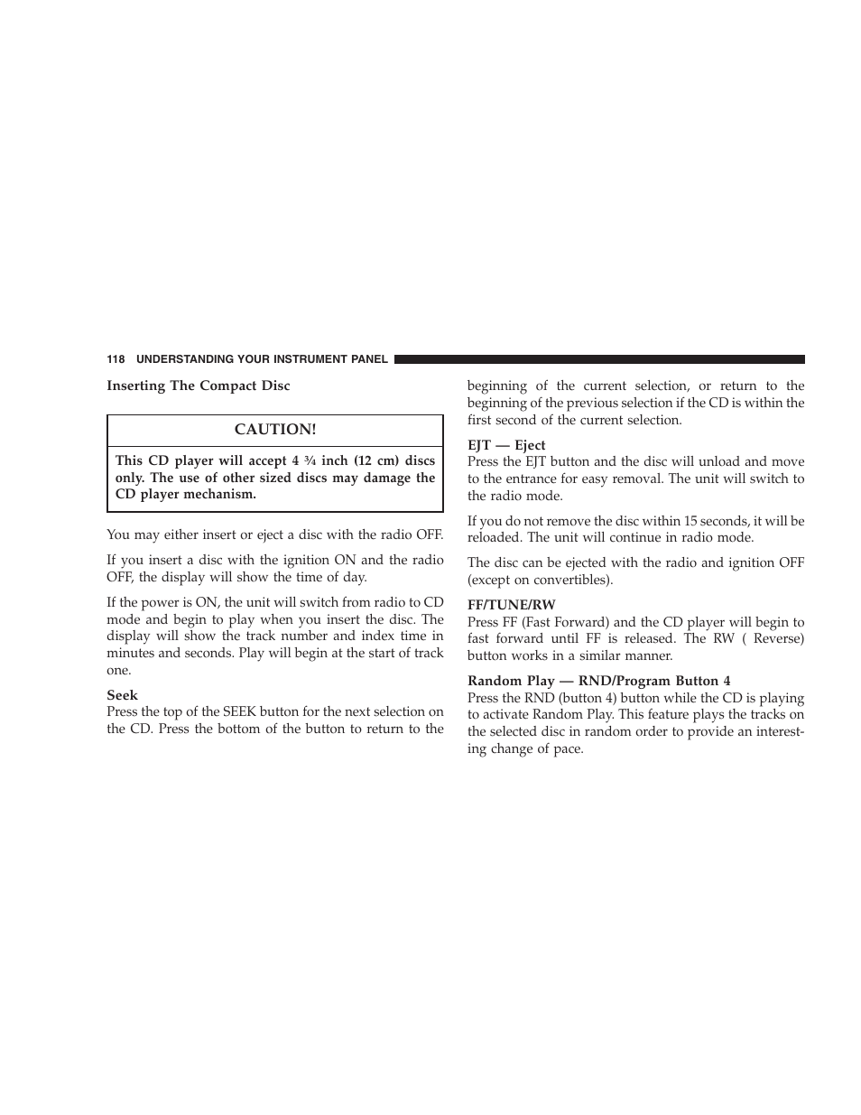 Chrysler 2005 Sebring Convertible User Manual | Page 118 / 292