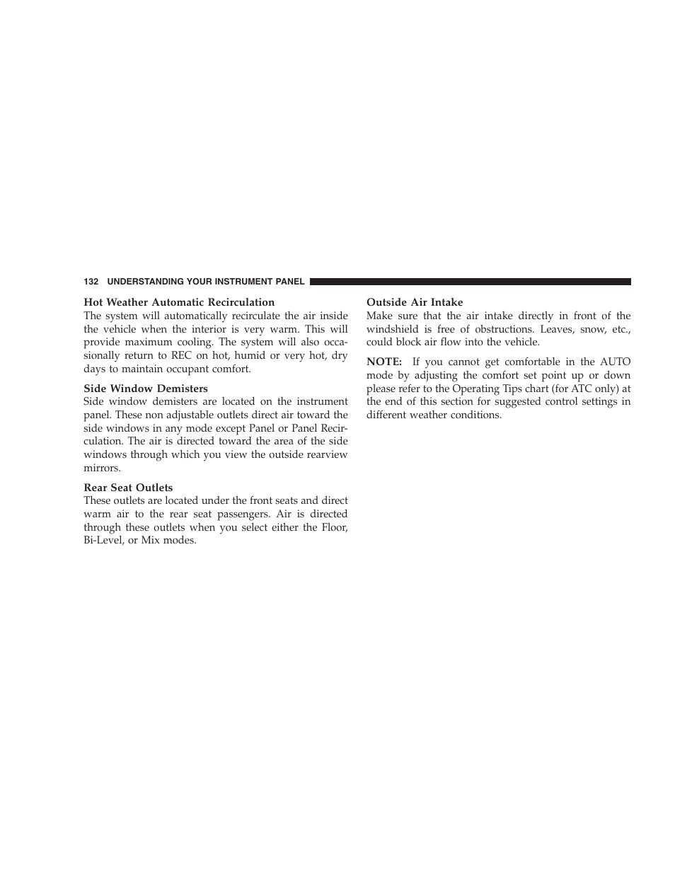 Chrysler 2005 Sebring Convertible User Manual | Page 132 / 292