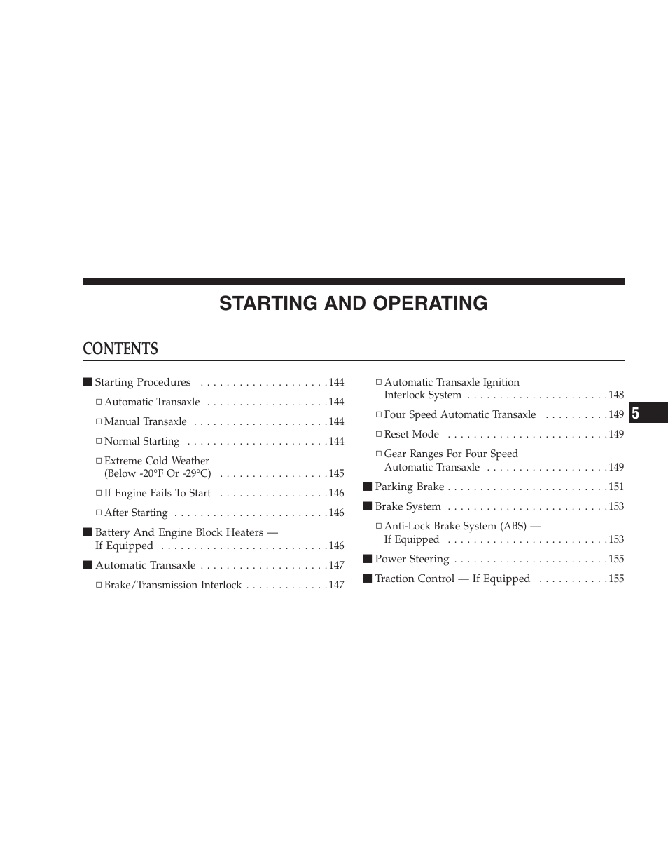 Chrysler 2005 Sebring Convertible User Manual | Page 141 / 292