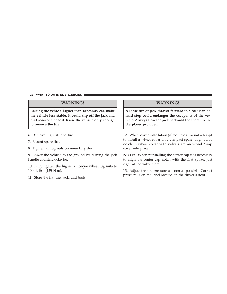 Chrysler 2005 Sebring Convertible User Manual | Page 192 / 292