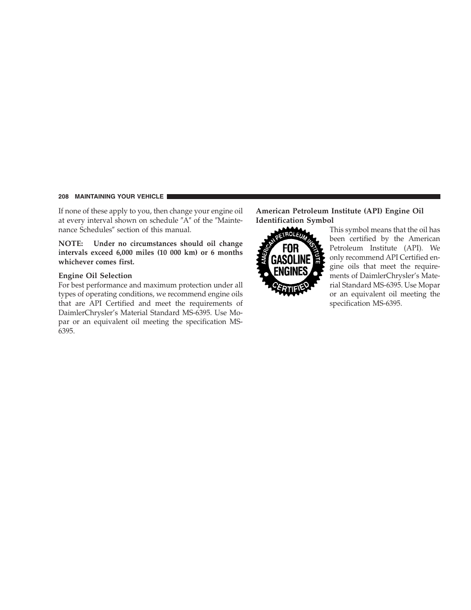 Chrysler 2005 Sebring Convertible User Manual | Page 208 / 292