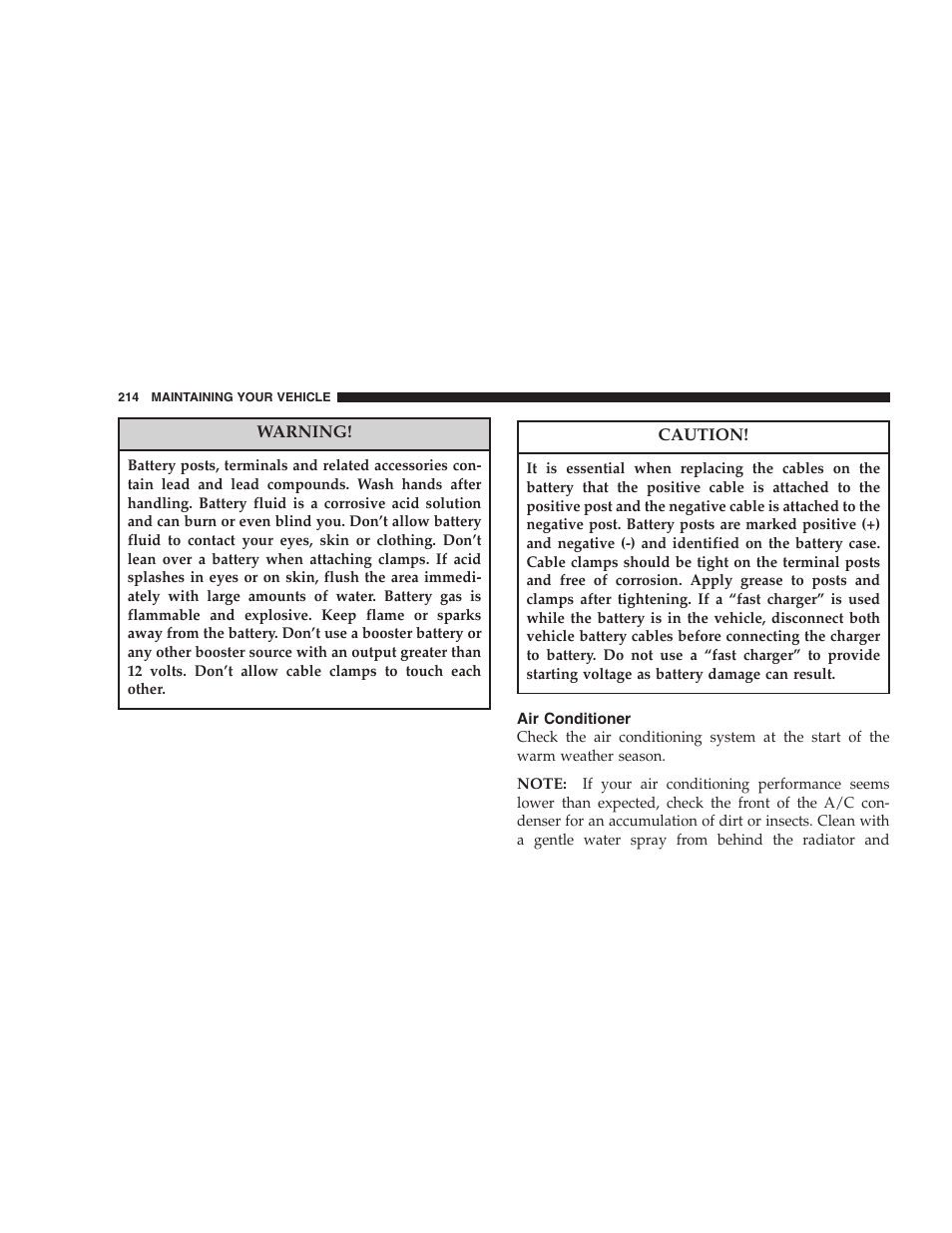 Air conditioner | Chrysler 2005 Sebring Convertible User Manual | Page 214 / 292