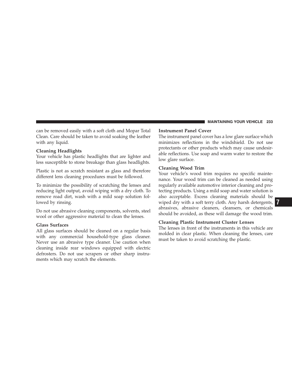 Chrysler 2005 Sebring Convertible User Manual | Page 233 / 292
