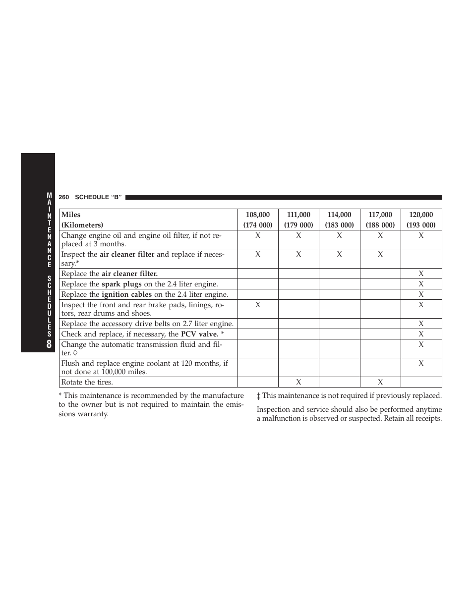 Chrysler 2005 Sebring Convertible User Manual | Page 260 / 292