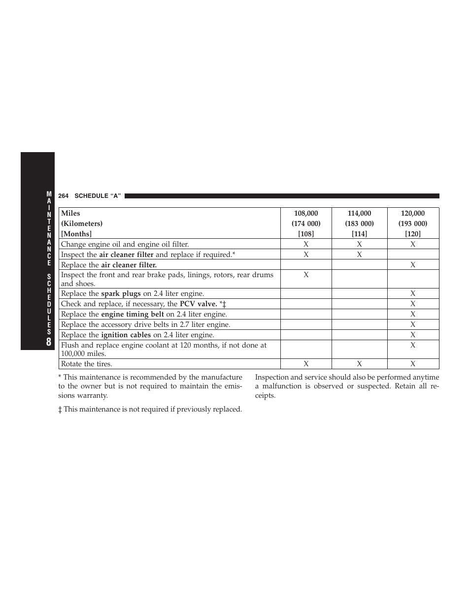 Chrysler 2005 Sebring Convertible User Manual | Page 264 / 292