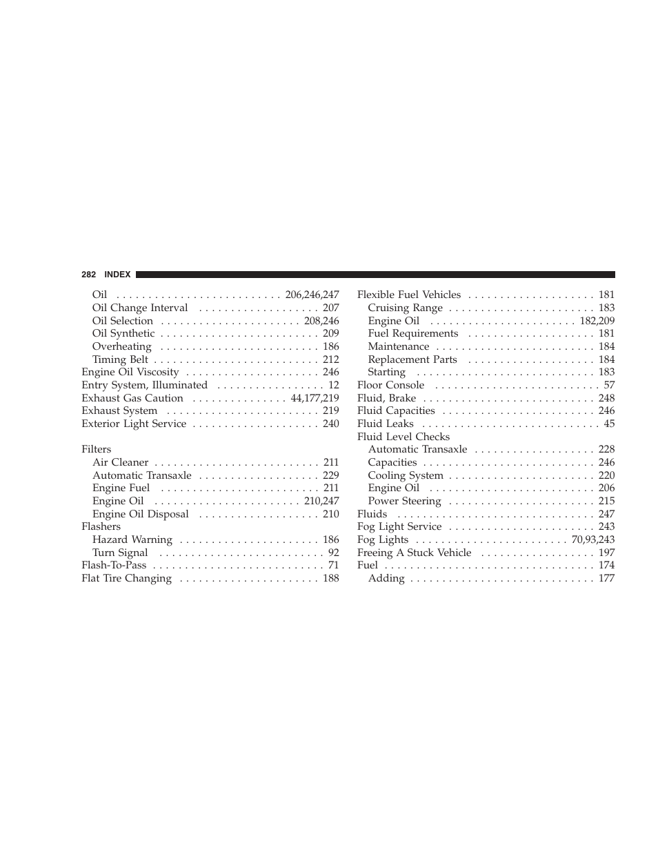 Chrysler 2005 Sebring Convertible User Manual | Page 282 / 292