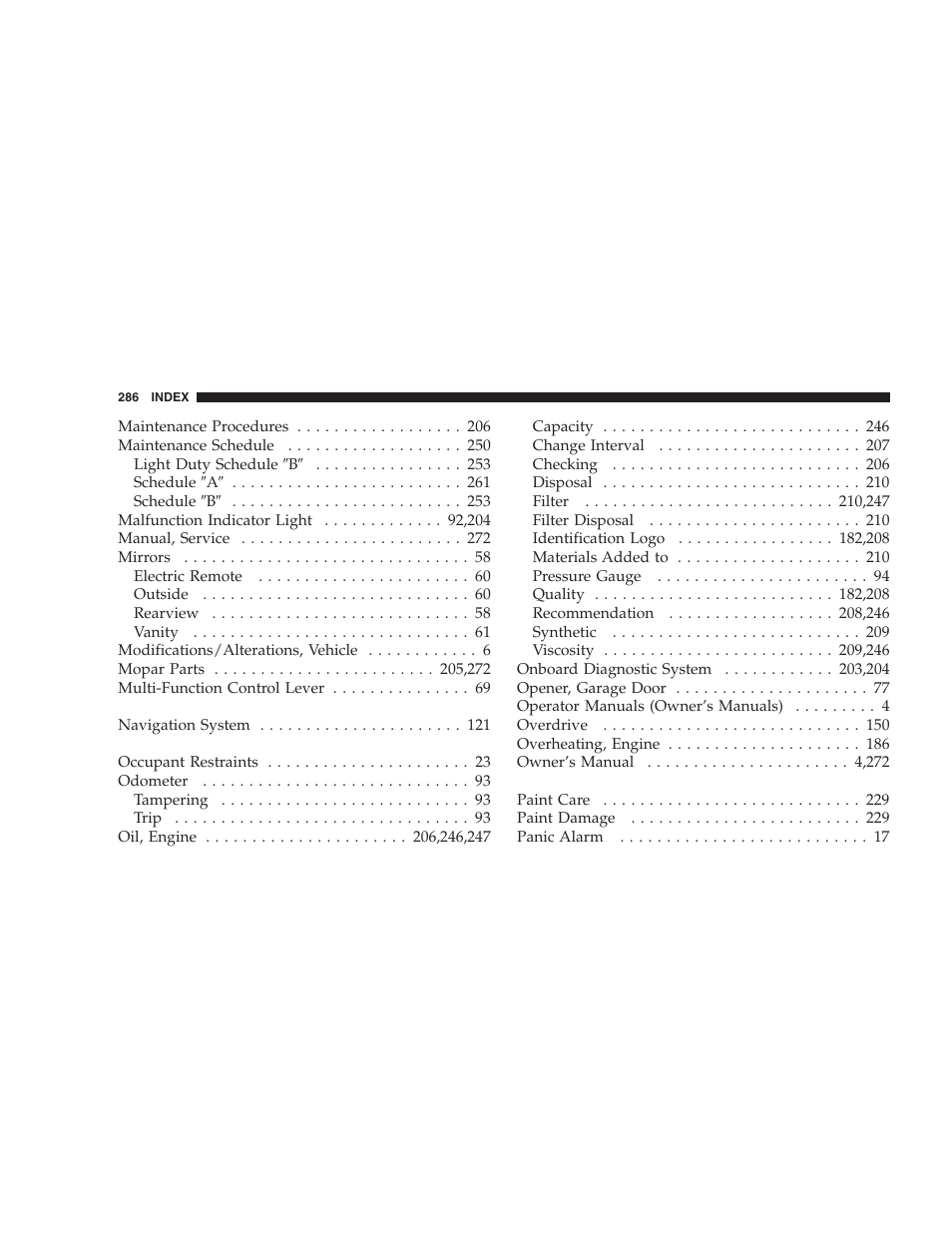 Chrysler 2005 Sebring Convertible User Manual | Page 286 / 292