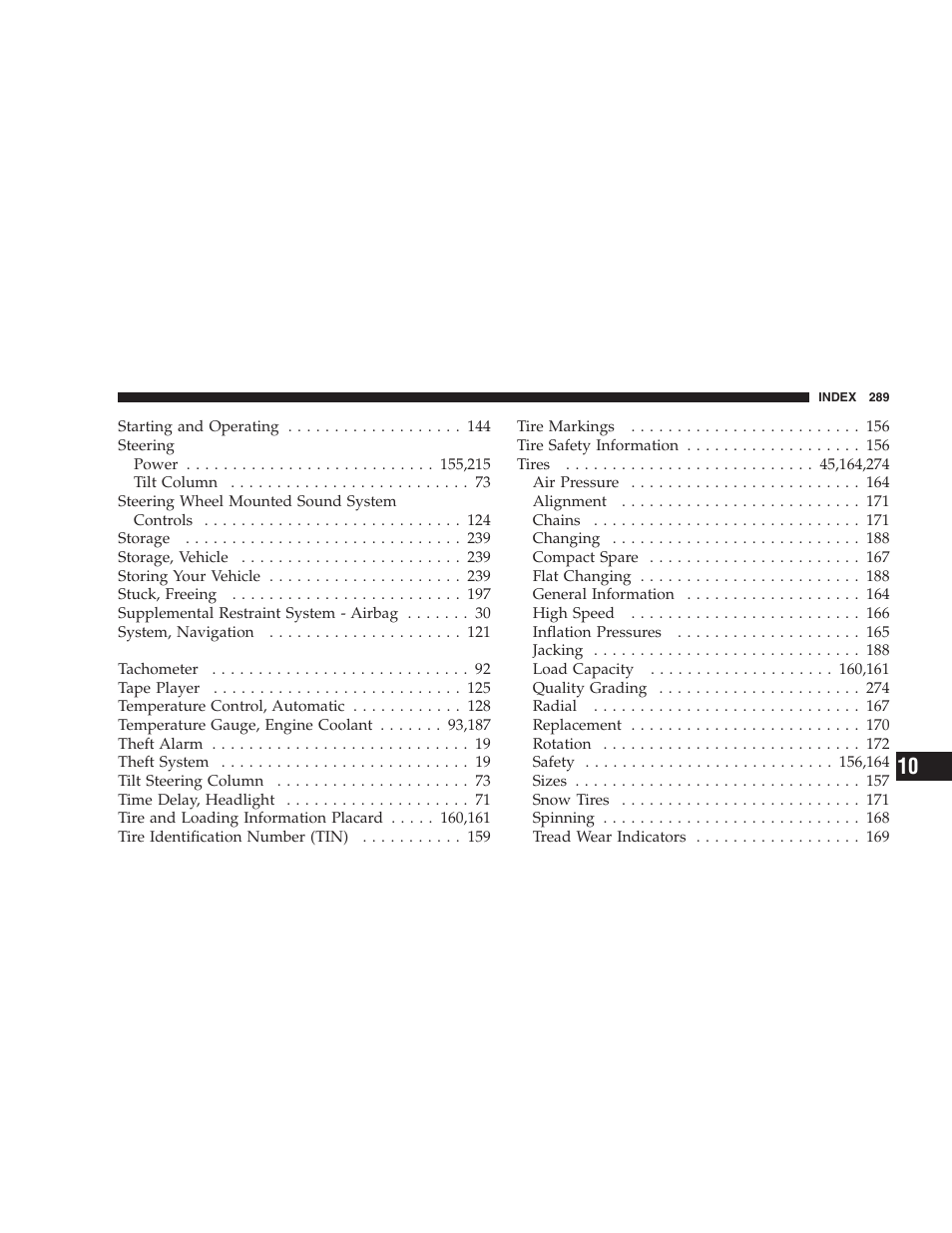 Chrysler 2005 Sebring Convertible User Manual | Page 289 / 292