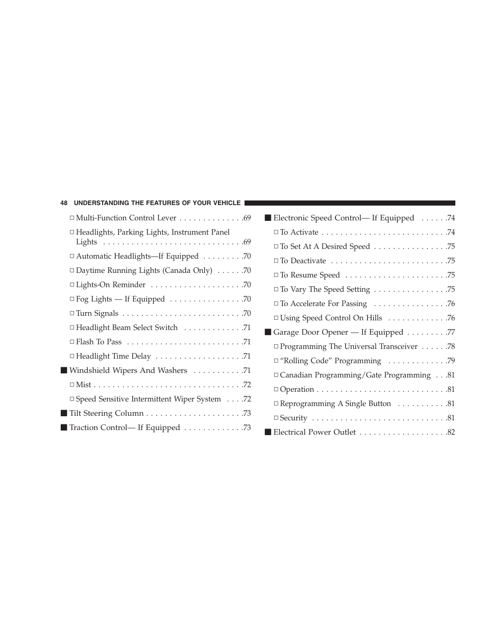 Chrysler 2005 Sebring Convertible User Manual | Page 48 / 292