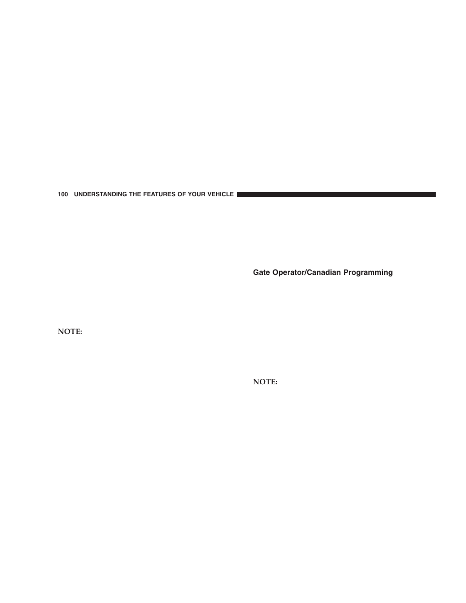 Gate operator/canadian programming | Chrysler 2006 Crossfire User Manual | Page 100 / 296