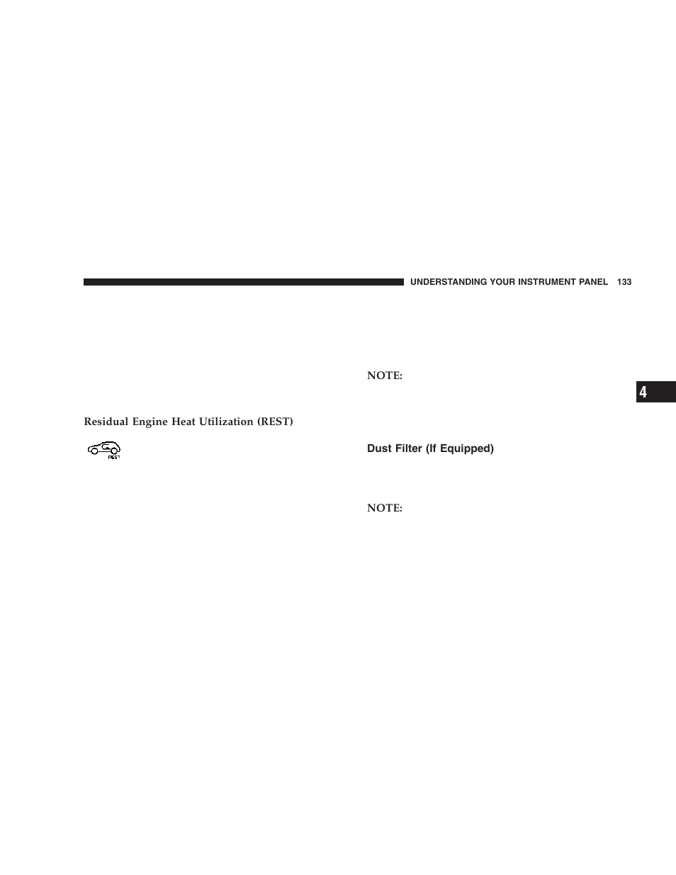 Dust filter (if equipped) | Chrysler 2006 Crossfire User Manual | Page 133 / 296