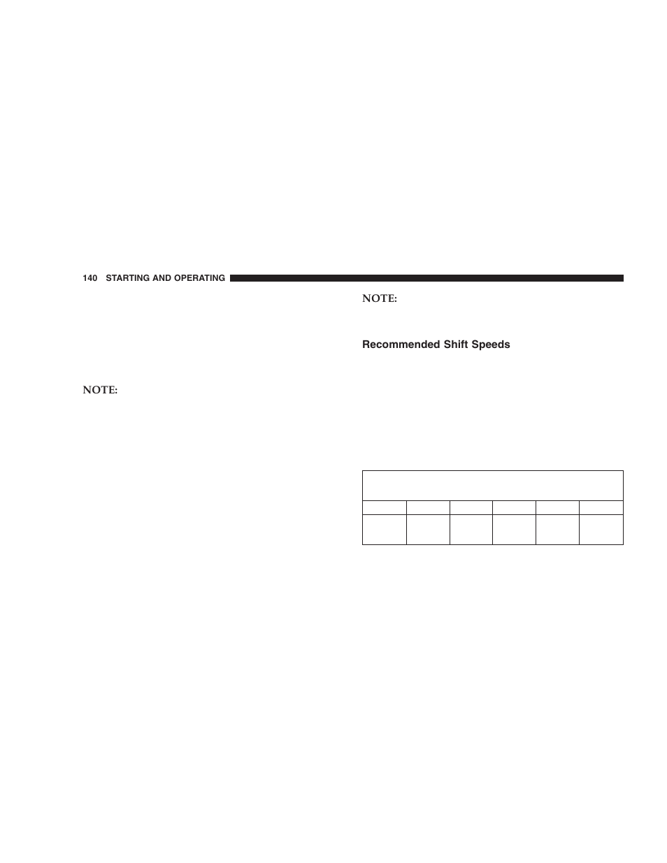 Recommended shift speeds | Chrysler 2006 Crossfire User Manual | Page 140 / 296