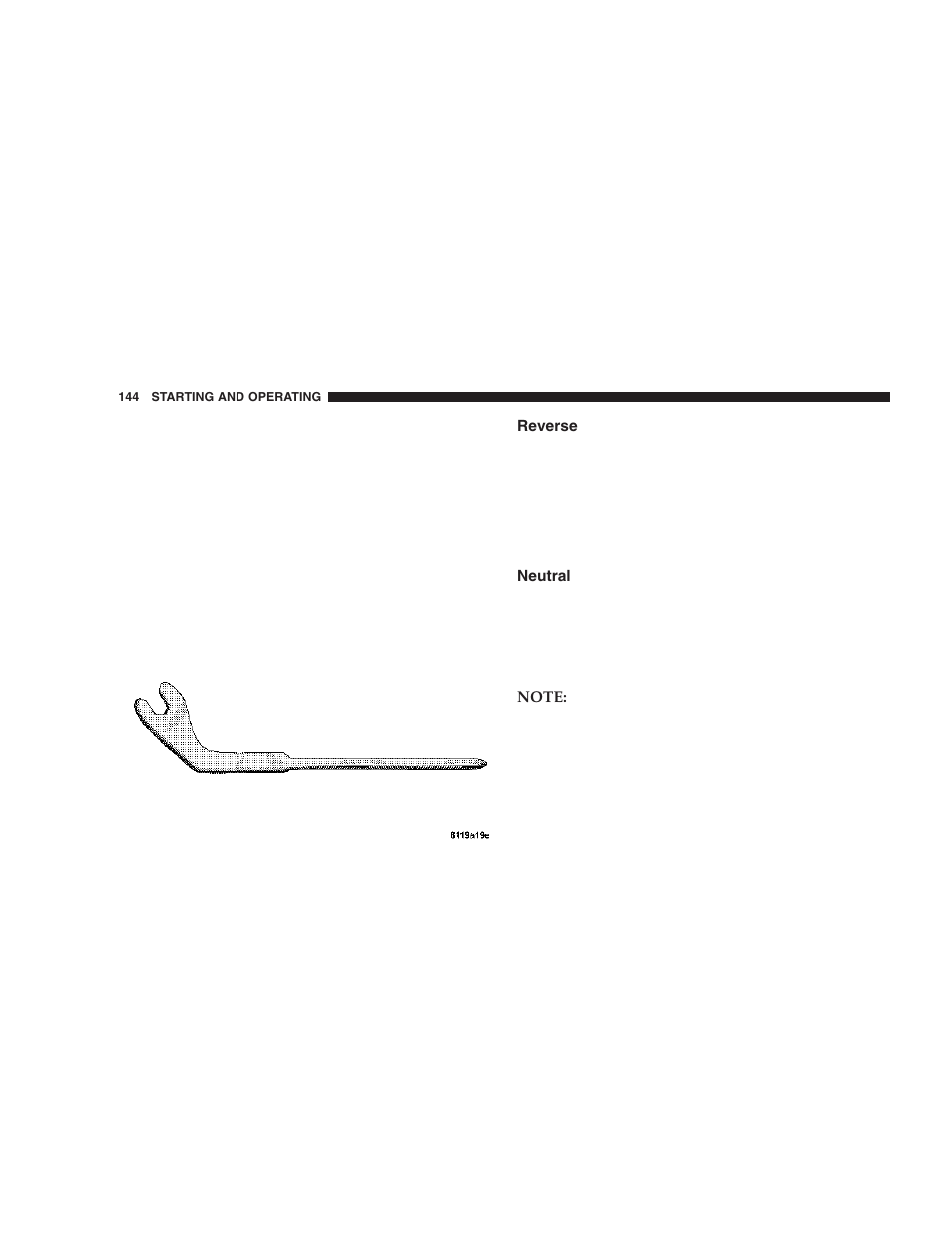 Reverse, Neutral | Chrysler 2006 Crossfire User Manual | Page 144 / 296
