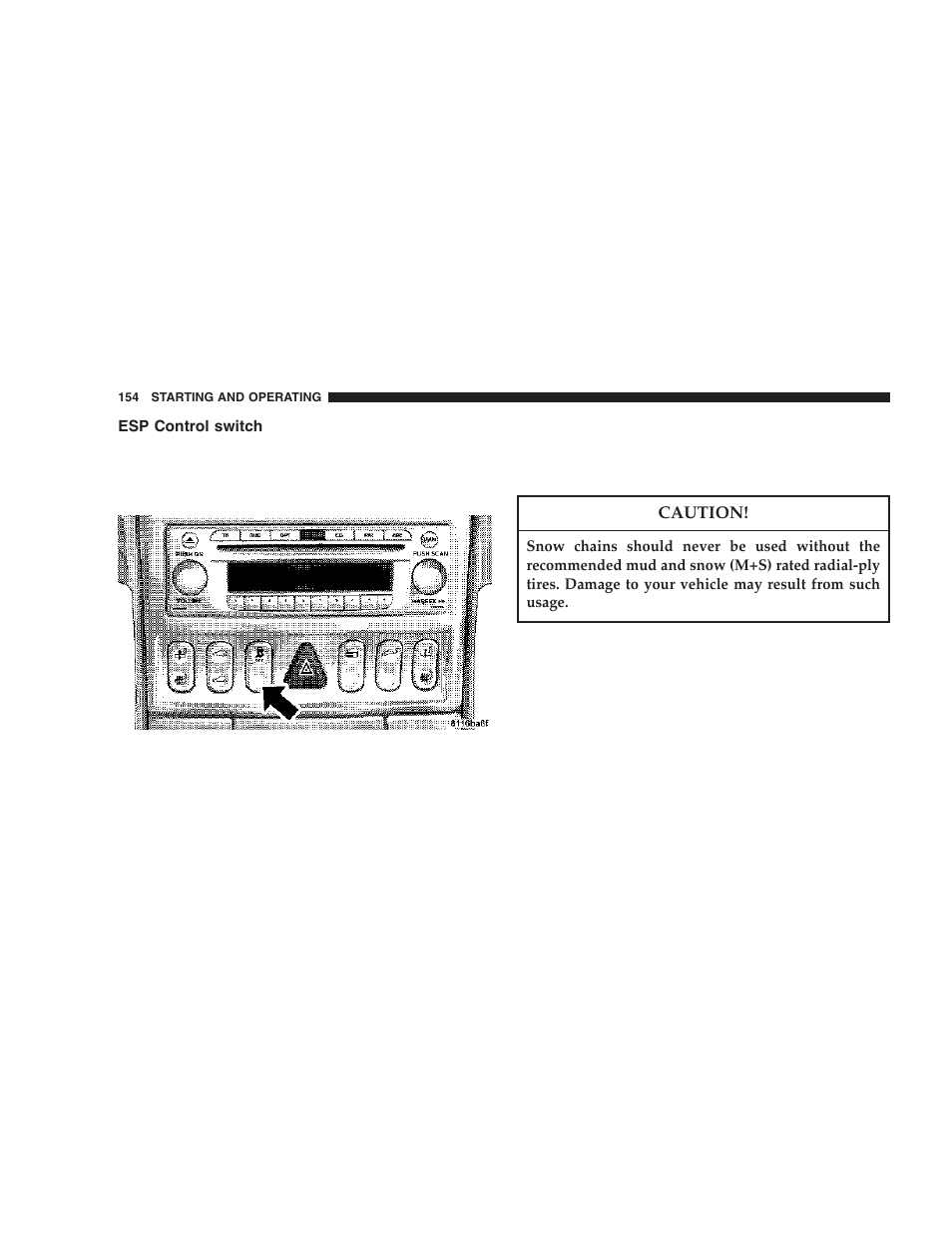 Esp control switch | Chrysler 2006 Crossfire User Manual | Page 154 / 296